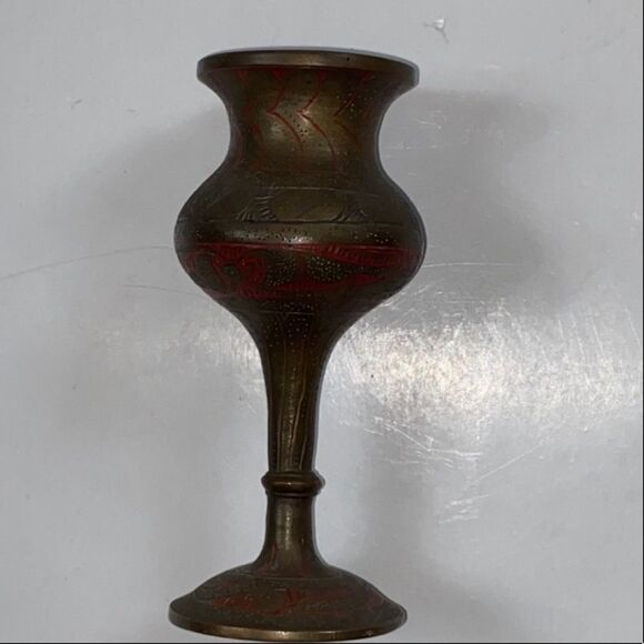 Antiedad 54y Messag Engraved Vase  Uit India - Picture 15 of 15